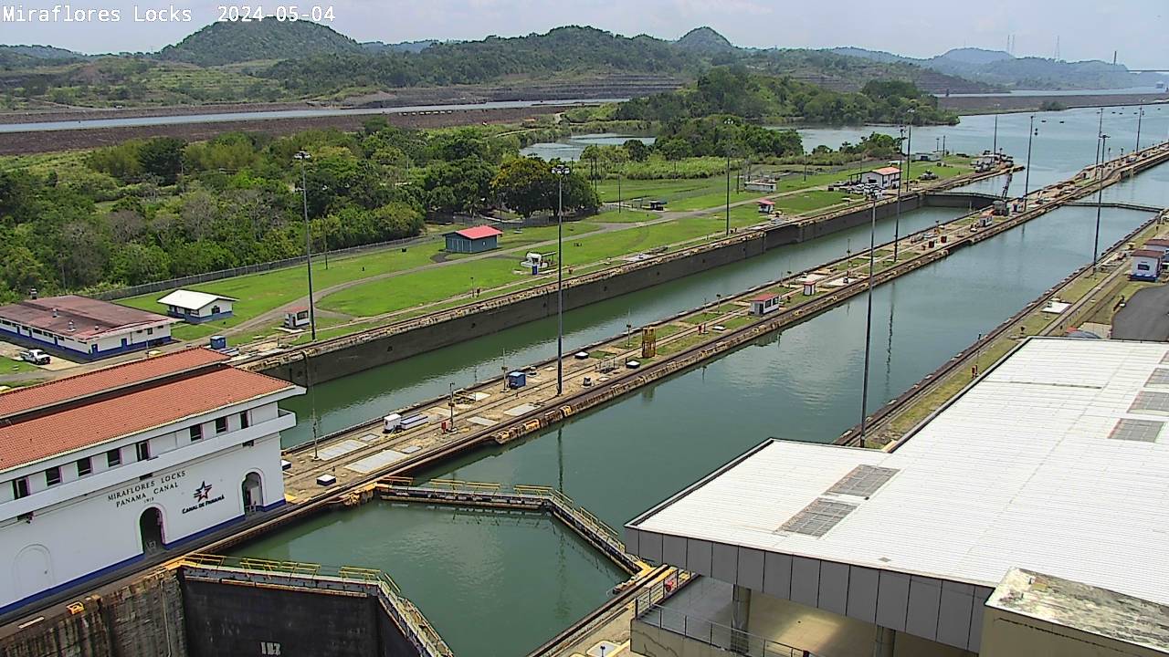 Blick auf die Miraflores-Schleusen des Panamakanals.