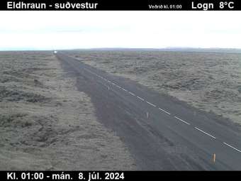 Webcam Kirkjubæjarklaustur: Hringvegur Southwestwards (Eldhraun Lava Field)