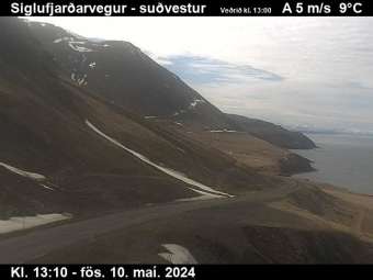 Webcam Siglufjörður: Route 76 Richtung Südwesten