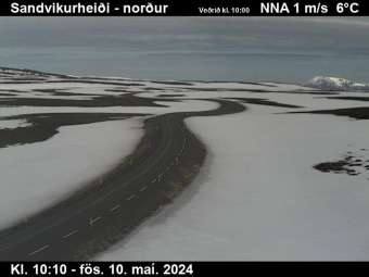 Webcam Sandvikurheiði: Route 85 Richtung Norden