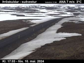 Webcam Þröskuldar: Route 61 Verso il Sudovest