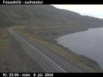 Webcam Fossahlíð: Route 61 Southwestwards