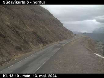 Webcam Súðavíkurhlíð: Route 61 Richtung Norden