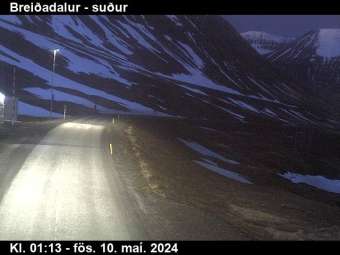 Webcam Breiðadalur: Route 60 (Breiðadals- og Botnsheiðargöng) Richtung Süden