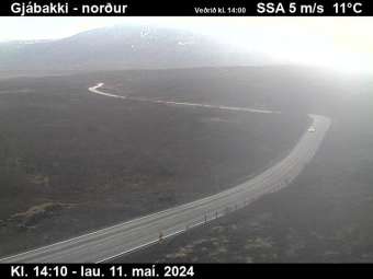 Webcam Gjábakki: Route 36 Verso il Nord