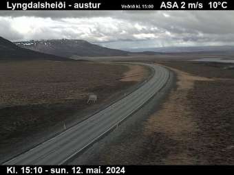 Webcam Lyngdalsheiði: Route 36 Verso l'Est
