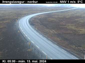Webcam Þrengslavegur: Route 39 Richtung Norden