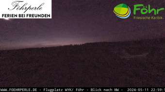 Webcam Wyk auf Föhr: Blick vom Tower Wyk Flugplatz - Blick nach Nordwesten