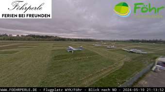 Webcam Wyk auf Föhr: Blick vom Tower Wyk Flugplatz - Blick nach Nordosten