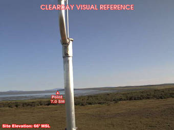 Webcam Clarks Point, Alaska: Campo d'Aviazione Clarks Point (PFCL), Veduta verso il Nord