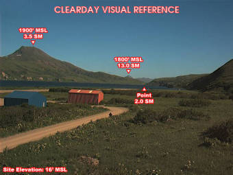 Webcam False Pass, Alaska: Campo d'Aviazione False Pass (PAKF), Veduta verso il Sudest