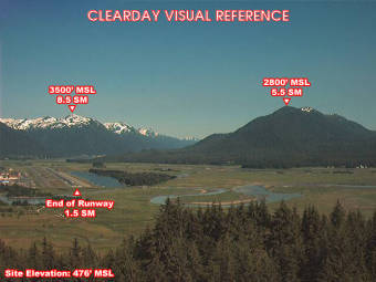 Webcam Pedersen Hill, Alaska: Campo d'Aviazione Pedersen Hill (PAJN), Veduta verso il Sudest