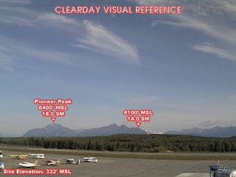 Webcam Wasilla, Alaska: Campo d'Aviazione Wasilla (PAWS), Veduta verso il Sudest