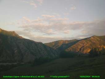 Webcam Cantalupo Ligure: Panorama verso l'Ovest