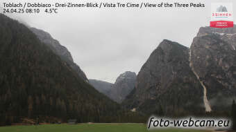 Webcam Toblach (Dolomites): HD Panorama Drei Zinnenblick