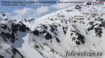 Webcam Glacier Mölltal: HD Panorama Gletscher - Schwarzkopf