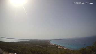 Webcam Es Caló (Formentera): Vue depuis Restaurante Es Mirador